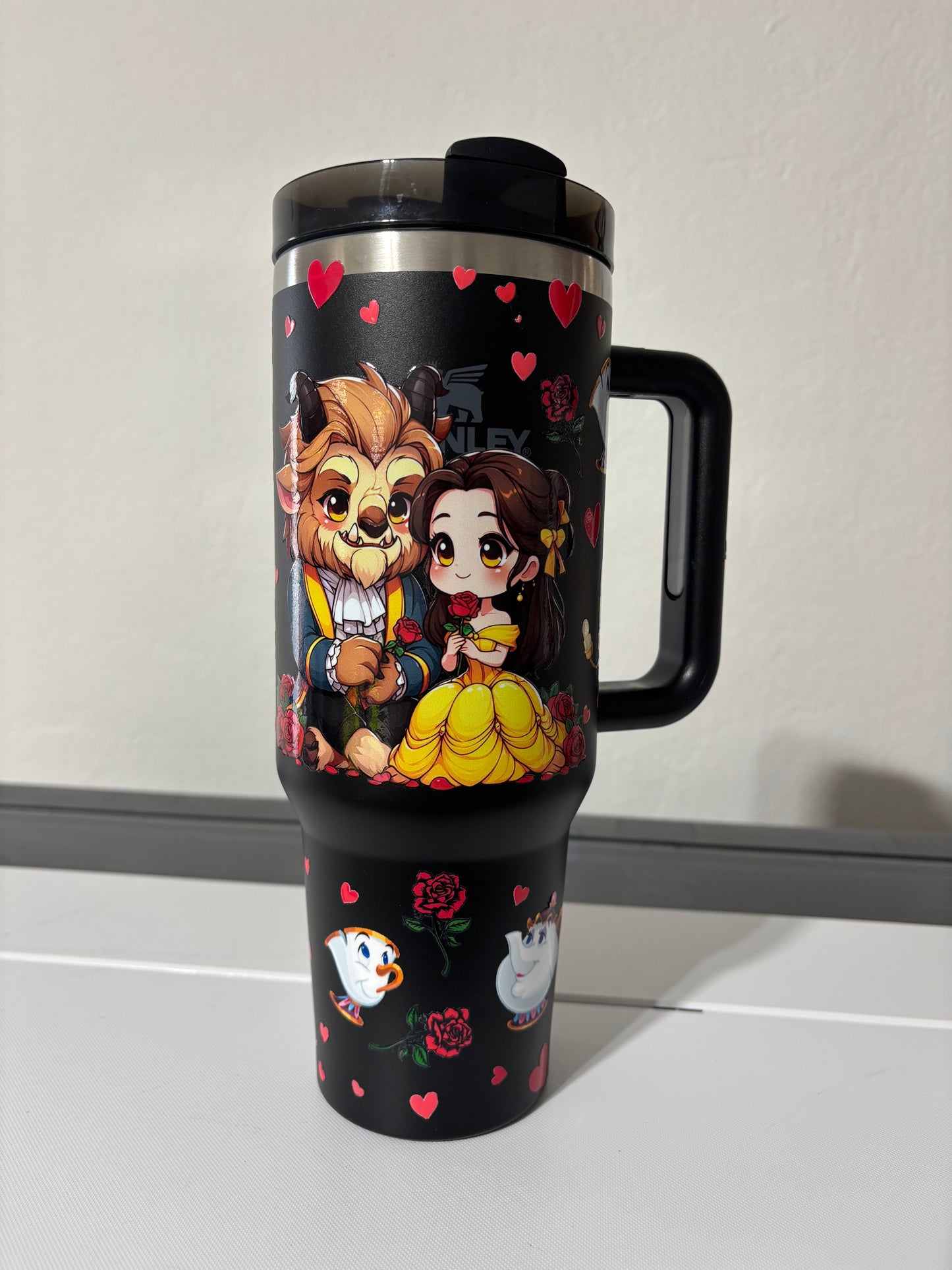 Beauty and the Beast 40oz Tumbler (STANLEY Dupe) Belle Disney Princess