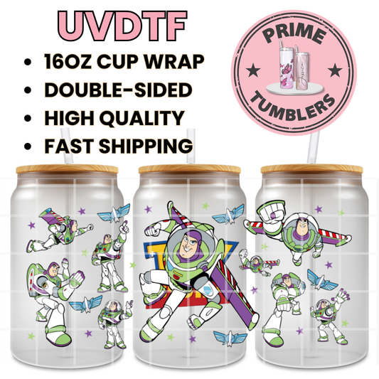 Buzz Lightyear Toy Story Movie 16oz UVDTF cup wrap, ready to apply STICKERS