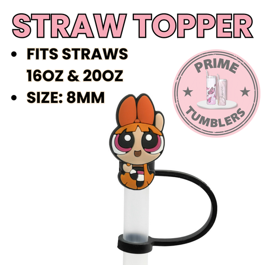 Blossom Powerpuff girls size 8MM Straw Topper