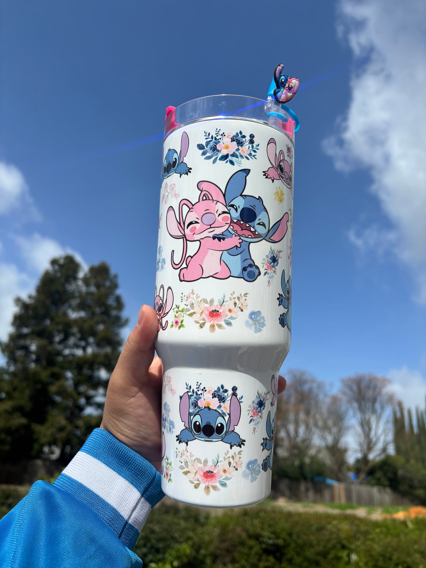 Stitch and Angel pink 40oz Tumbler STANLEY cup HK