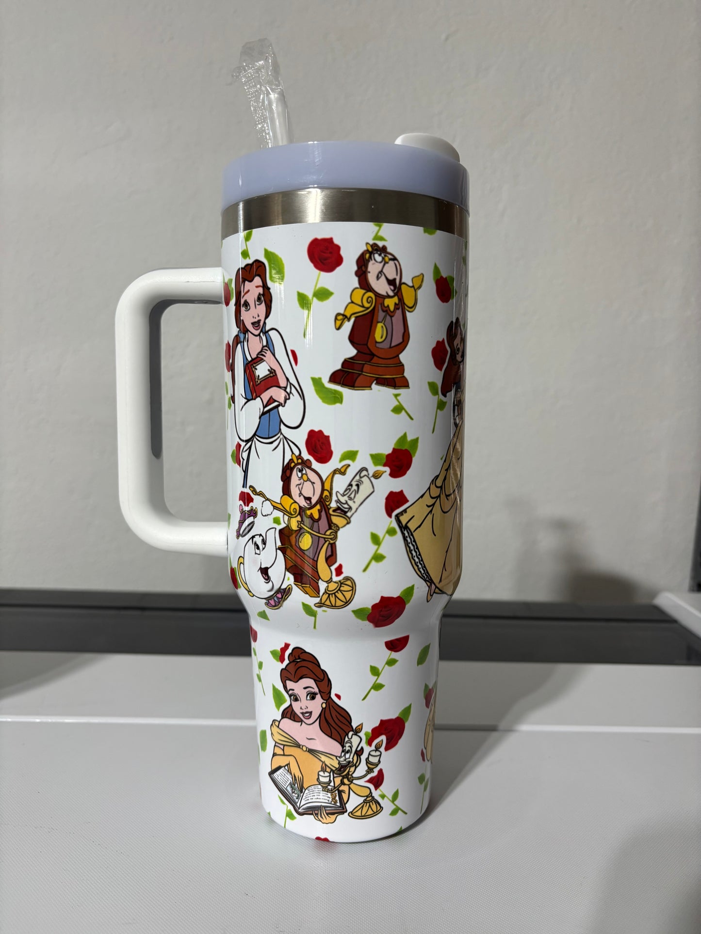 Belle DISNEY Princess Beauty and the Beast movie 40oz Tumbler STANLEY Dupe cup