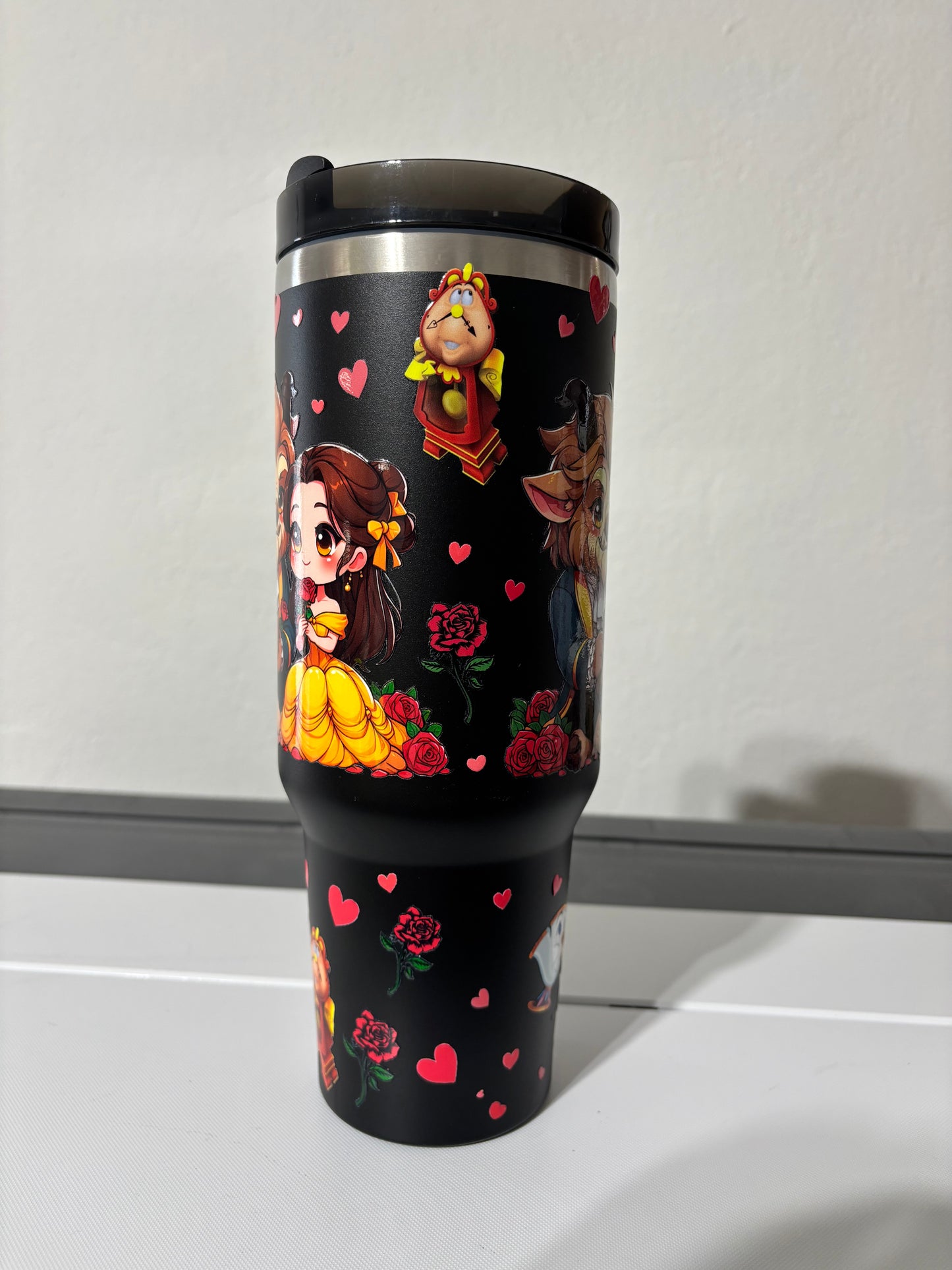 Beauty and the Beast 40oz Tumbler (STANLEY Dupe) Belle Disney Princess