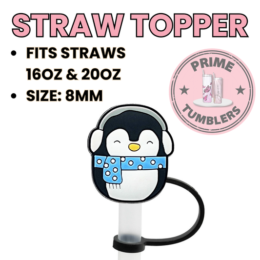 Penguin Regular size 8MM Straw Topper