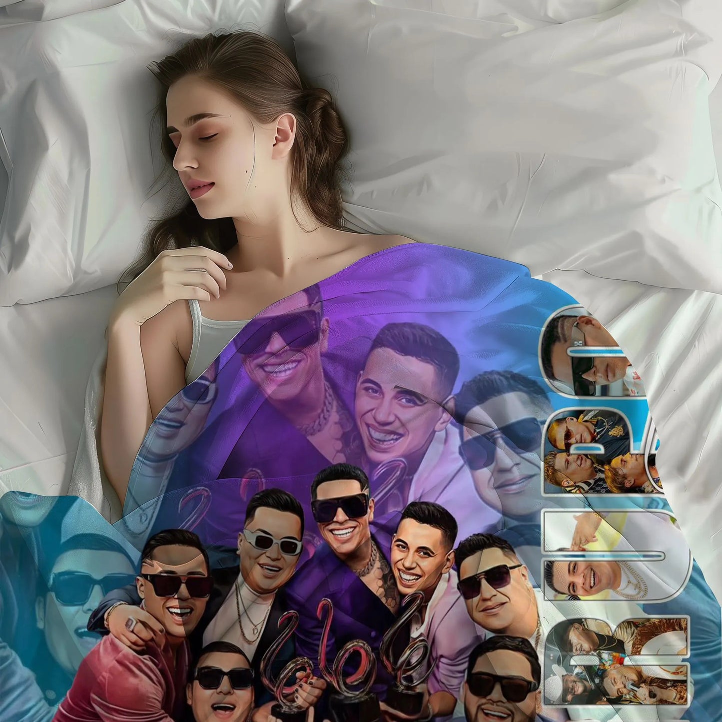 Mexican regional music group, Grupo Firme soft throw Blanket singer Eduin Caz Grupo Firme Fleece Blanket Soft Throw for Music Fans Vibrant Colorful Design Super Soft Microfiber 50IN X 60IN  Machine Washable Cozy Gift