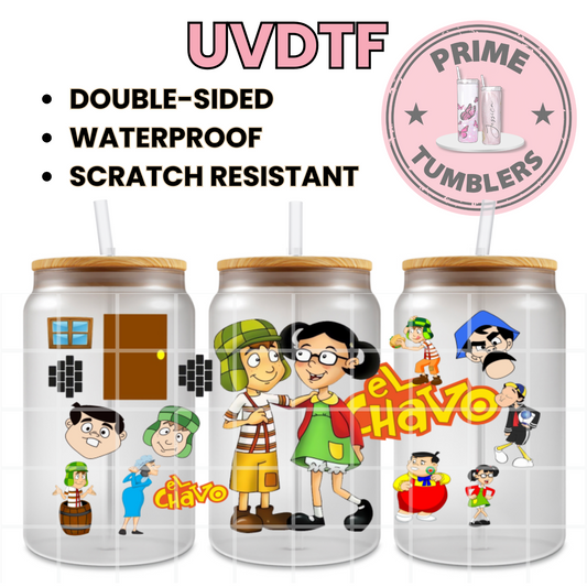 Mexico Mexican show EL CHAVO del 8 UVDTF 16oz cup wrap, ready to apply STICKERS cartoon