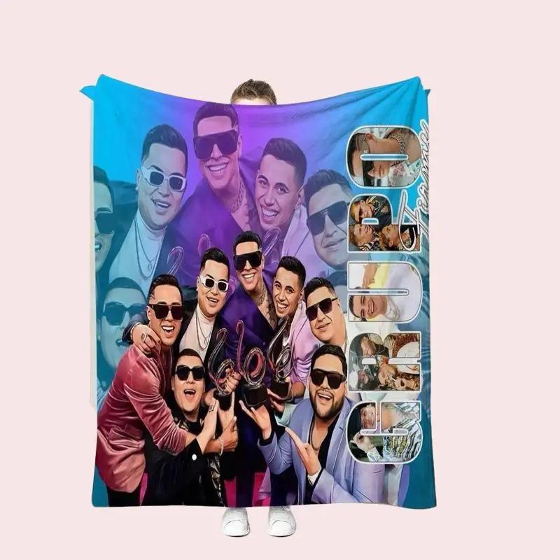 Mexican regional music group, Grupo Firme soft throw Blanket singer Eduin Caz Grupo Firme Fleece Blanket Soft Throw for Music Fans Vibrant Colorful Design Super Soft Microfiber 50IN X 60IN  Machine Washable Cozy Gift
